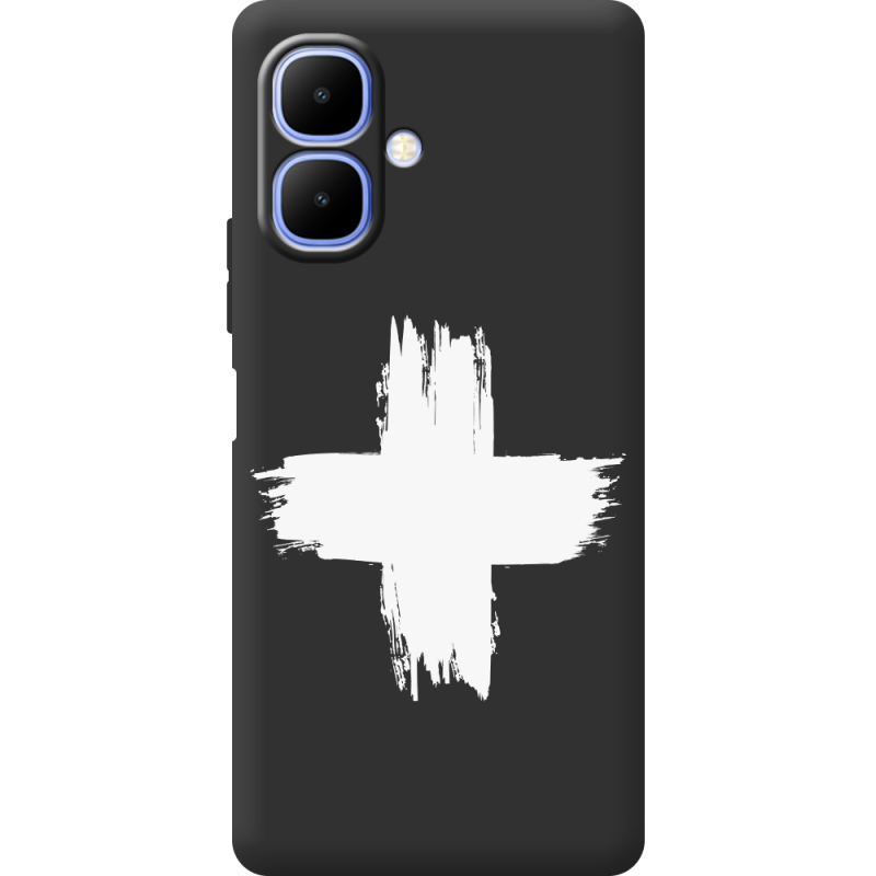 Чорний чохол BoxFace Tecno Spark Go 2 Білий хрест ЗСУ