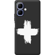 Чорний чохол BoxFace Tecno Spark Go 2 Білий хрест ЗСУ