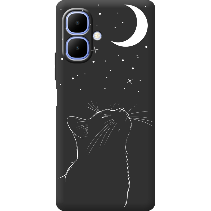 Чорний чохол BoxFace Tecno Spark Go 2 Місячний кіт