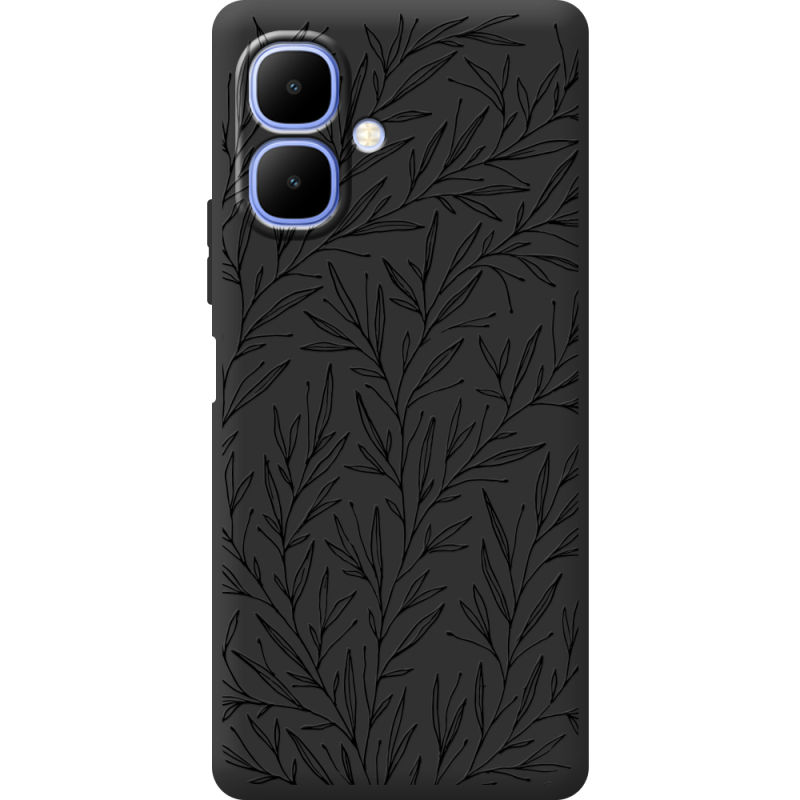 Чорний чохол BoxFace Tecno Spark Go 2 Leaves