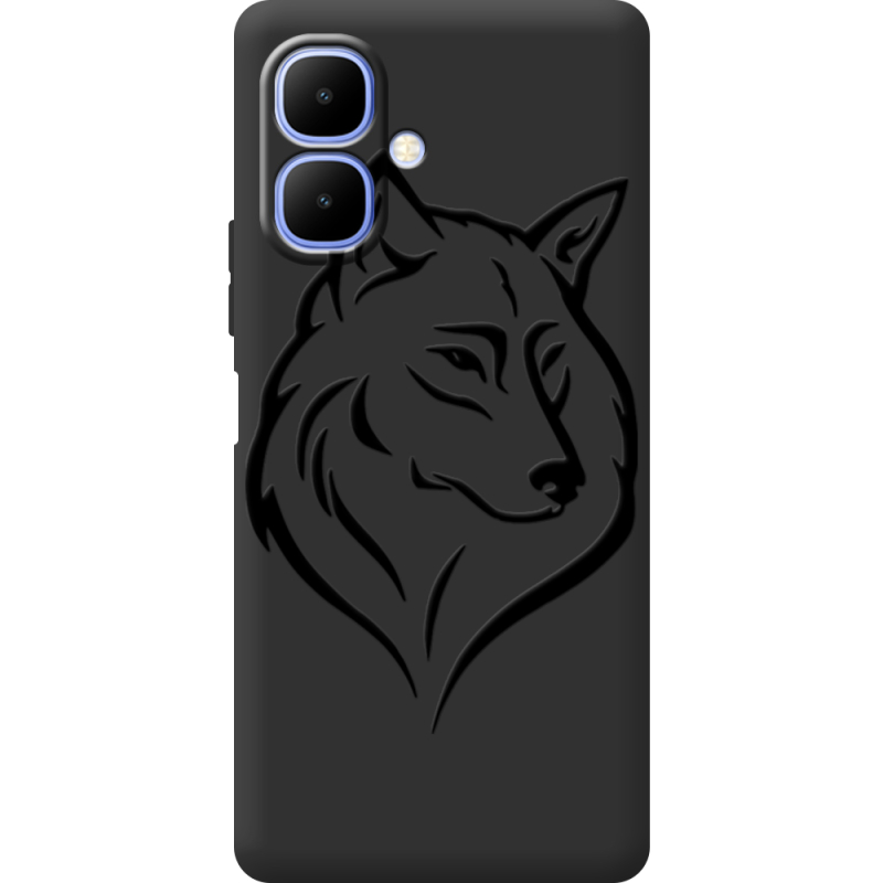 Чорний чохол BoxFace Tecno Spark Go 2 Wolf