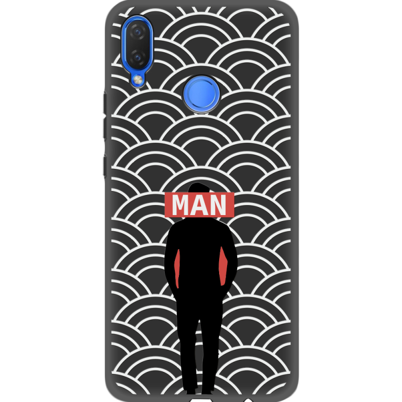 Черный чехол Uprint Huawei P Smart Plus Man Pattern