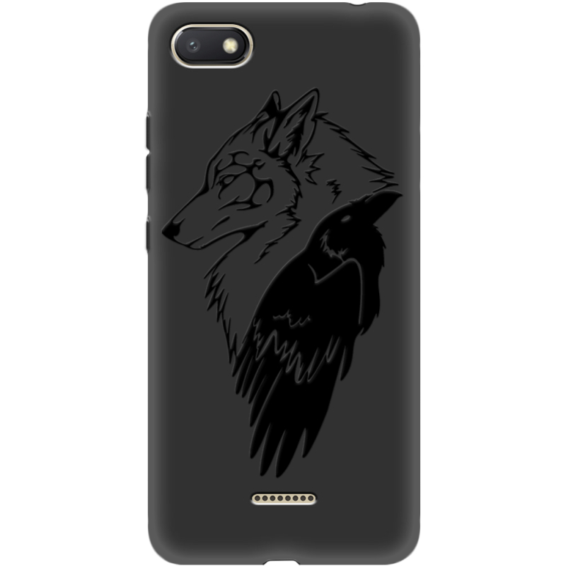Черный чехол Uprint Xiaomi Redmi 6A Wolf and Raven