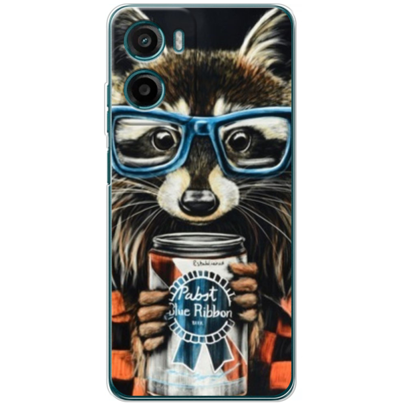 Чохол BoxFace Motorola G06 Енот с банкой