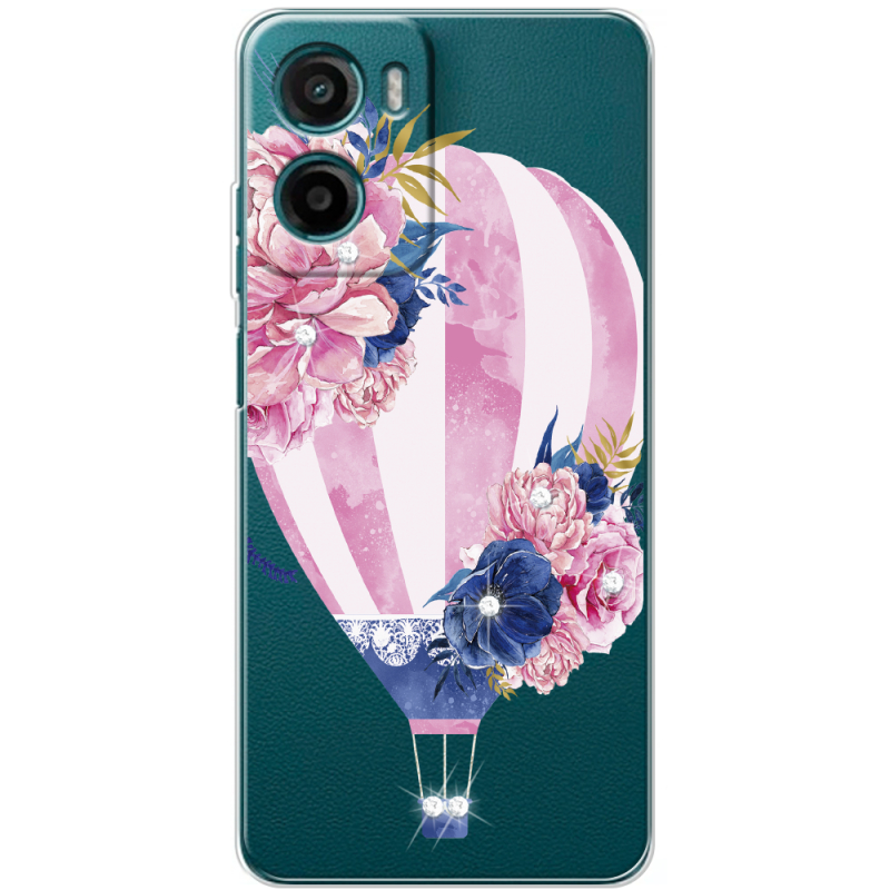 Чохол зі стразами Motorola G06 Pink Air Baloon