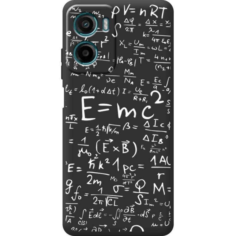 Чорний чохол BoxFace Motorola G06 E=mc2