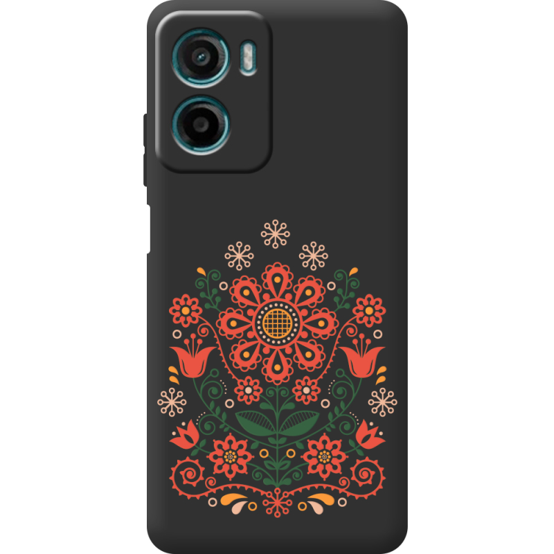 Чорний чохол BoxFace Motorola G06 Ukrainian Ornament