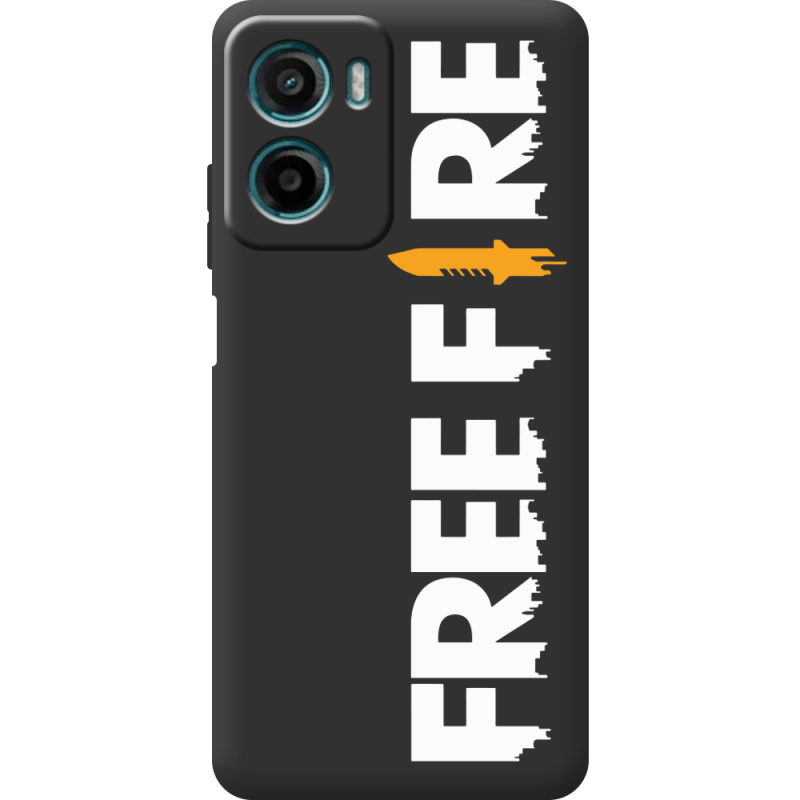 Чорний чохол BoxFace Motorola G06 Free Fire White Logo