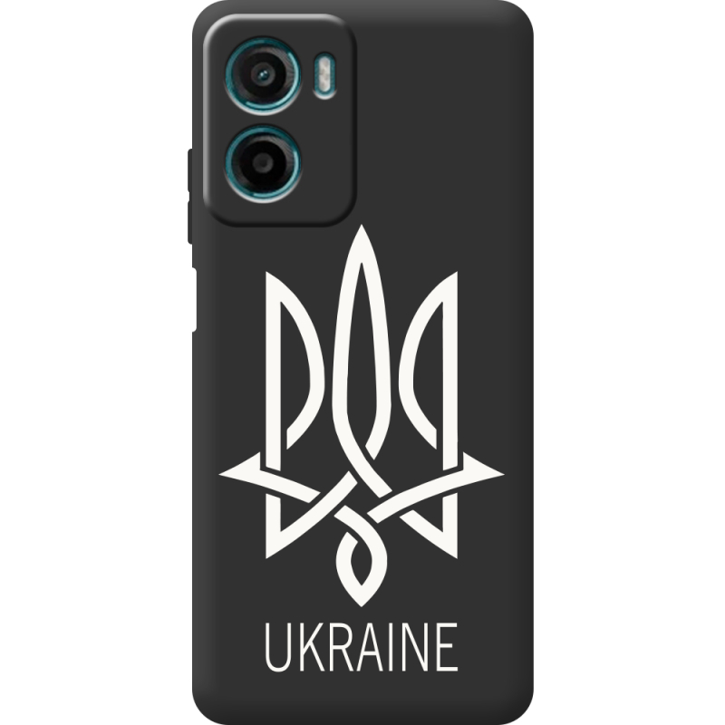 Чорний чохол BoxFace Motorola G06 Тризуб монограмма ukraine