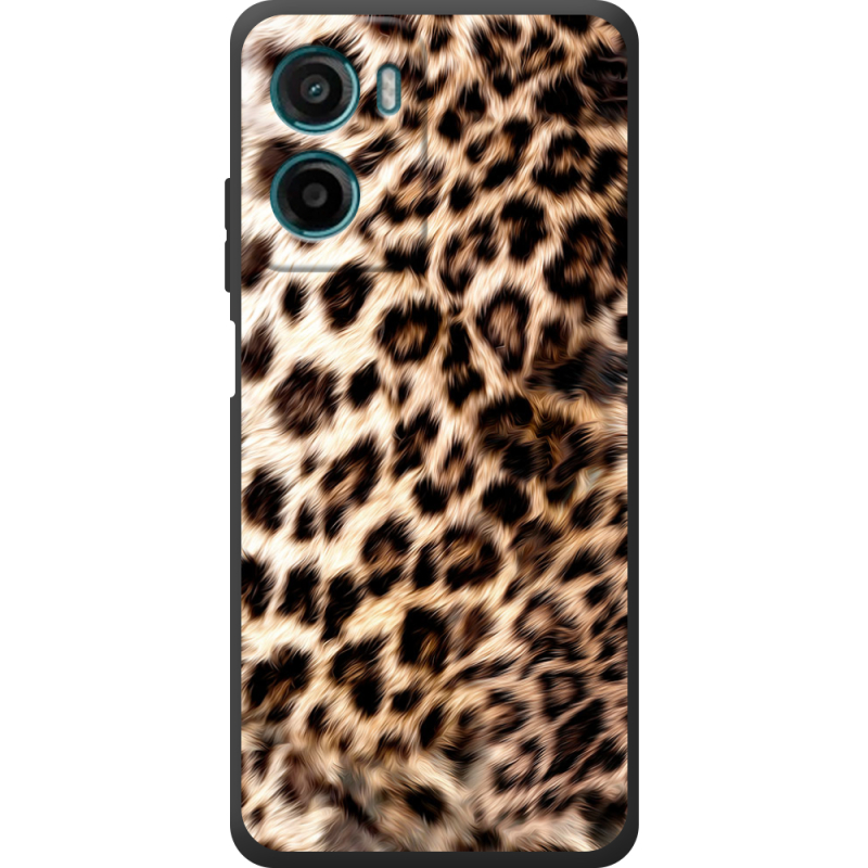 Чорний чохол BoxFace Motorola G06 Леопардовий