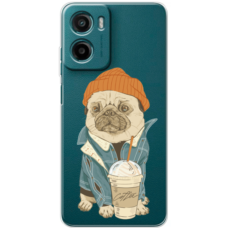 Прозорий чохол BoxFace Motorola G06 Dog Coffeeman