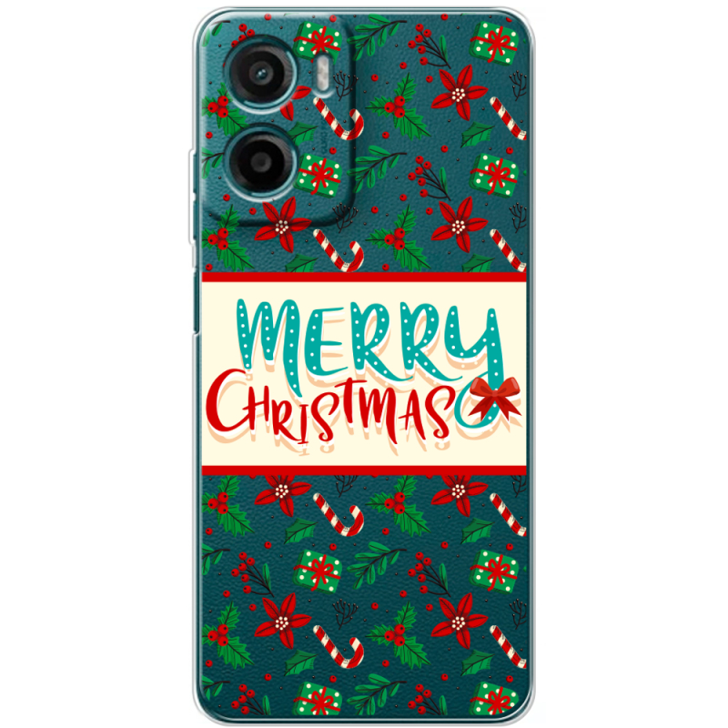 Прозорий чохол BoxFace Motorola G06 Vintage Christmas Pattern
