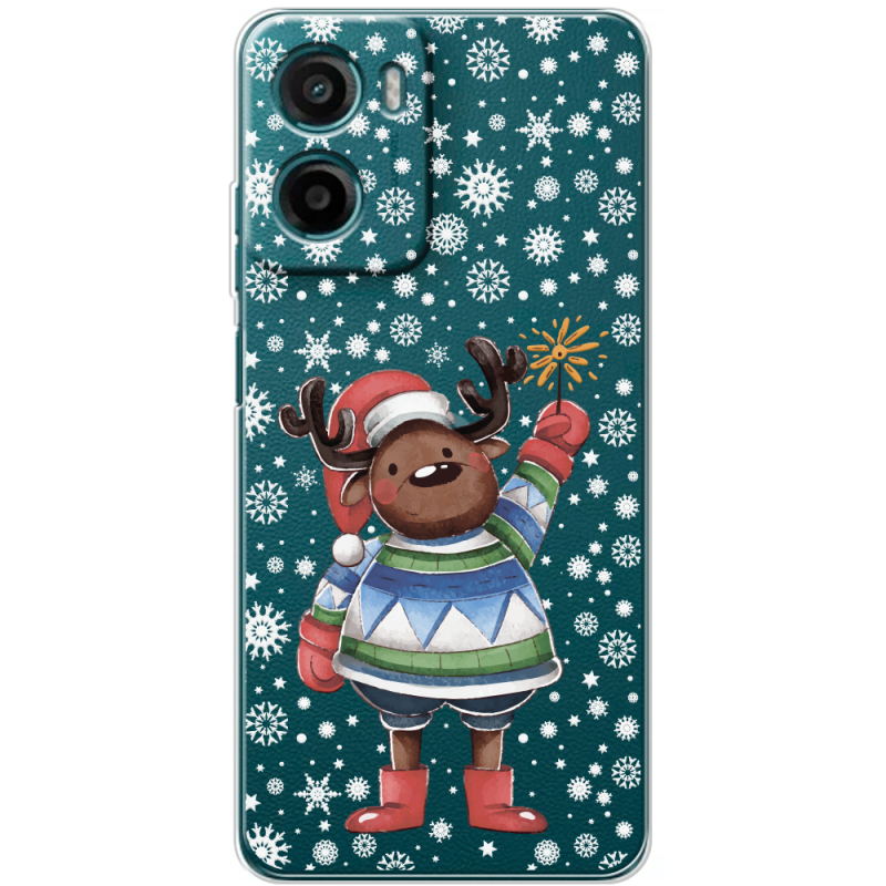 Прозорий чохол BoxFace Motorola G06 Christmas Deer with Snow