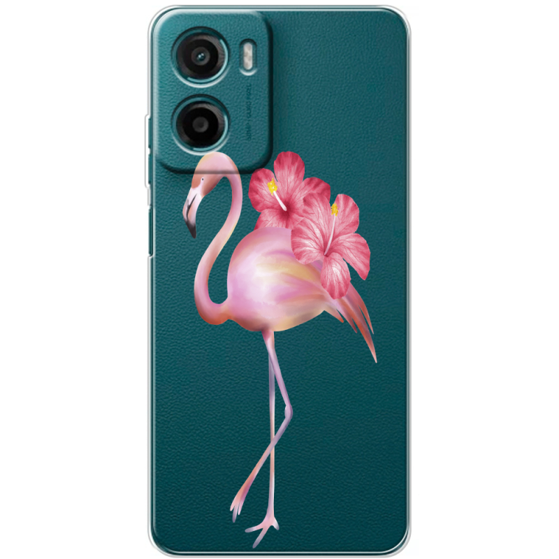 Прозорий чохол BoxFace Motorola G06 Floral Flamingo
