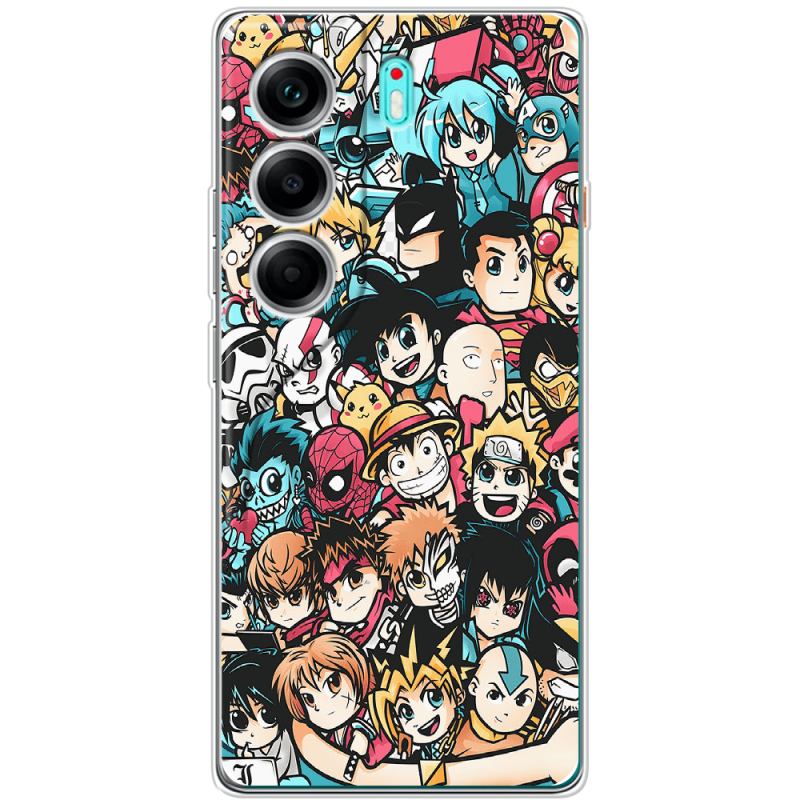 Чохол BoxFace Tecno Camon 40 Anime Stickers