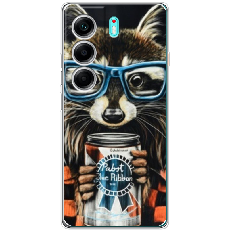 Чохол BoxFace Tecno Camon 40 Енот с банкой