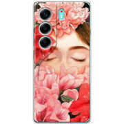 Чохол BoxFace Tecno Camon 40 Girl in Flowers