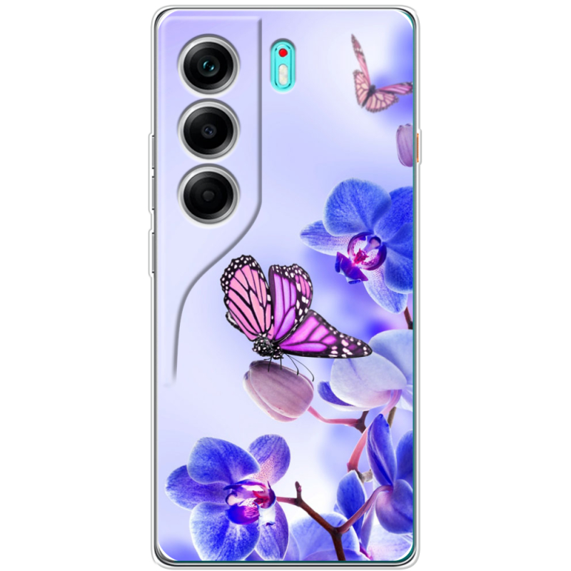 Чохол BoxFace Tecno Camon 40 Orchids and Butterflies