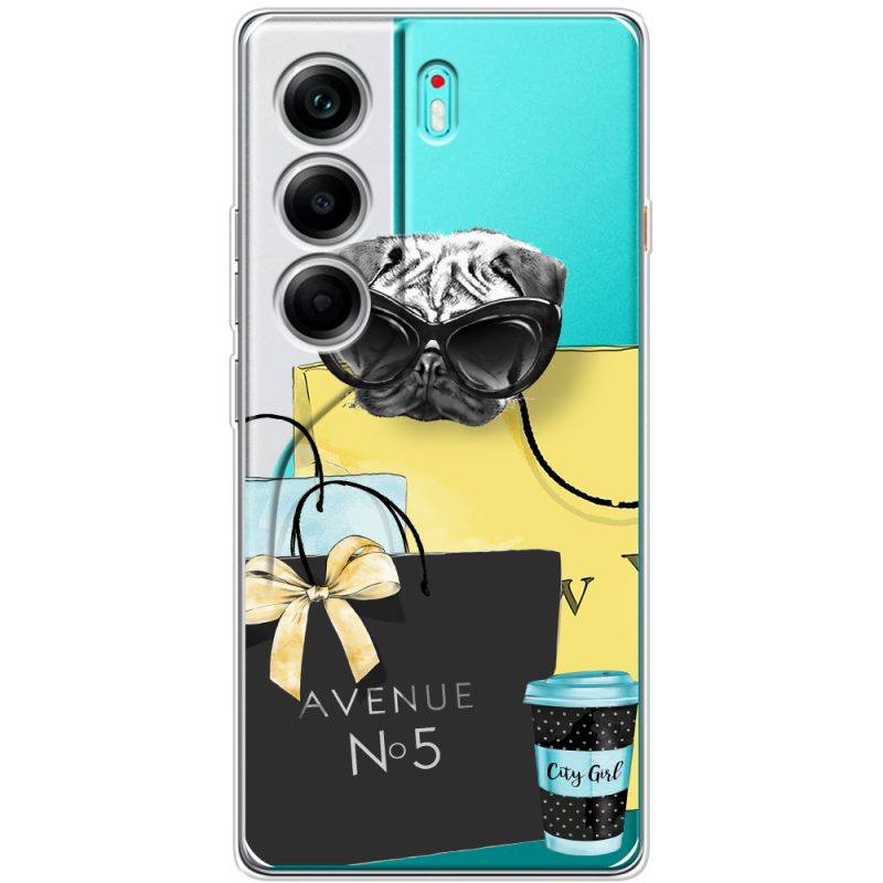 Прозорий чохол BoxFace Tecno Camon 40 Fashion Pug