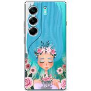 Прозорий чохол BoxFace Tecno Camon 40 Blue Hair