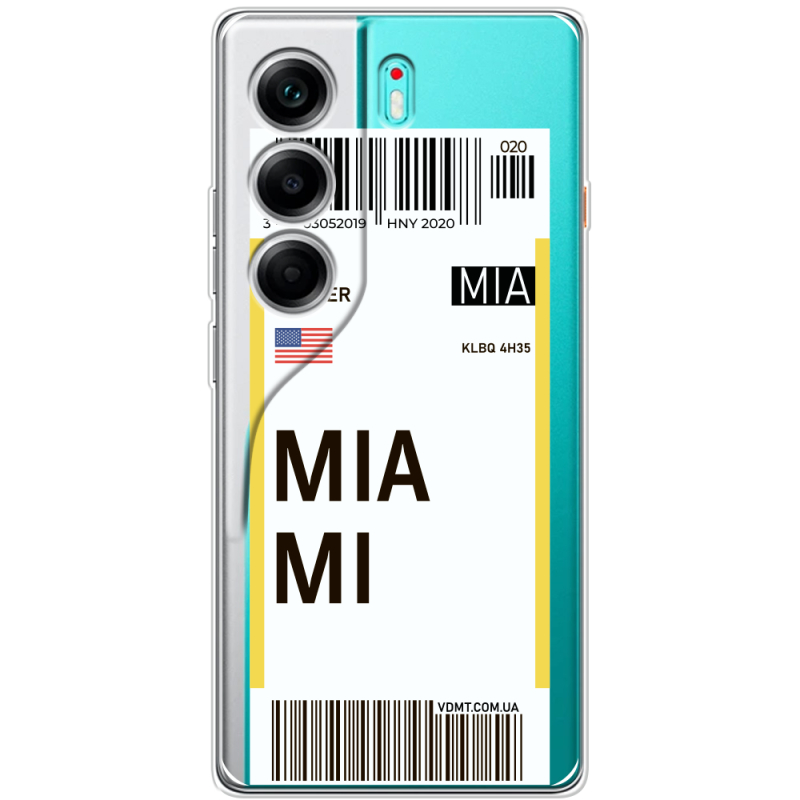 Прозорий чохол BoxFace Tecno Camon 40 Ticket Miami