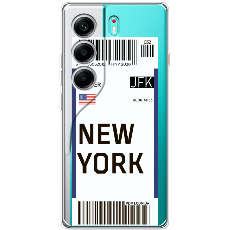 Прозорий чохол BoxFace Tecno Camon 40 Ticket New York