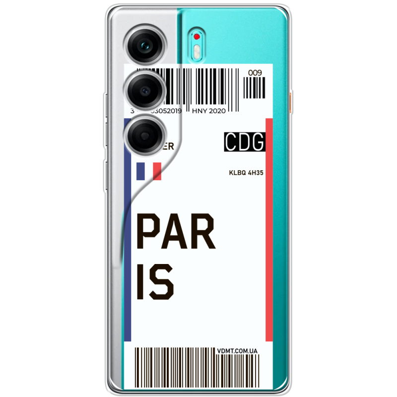 Прозорий чохол BoxFace Tecno Camon 40 Ticket Paris