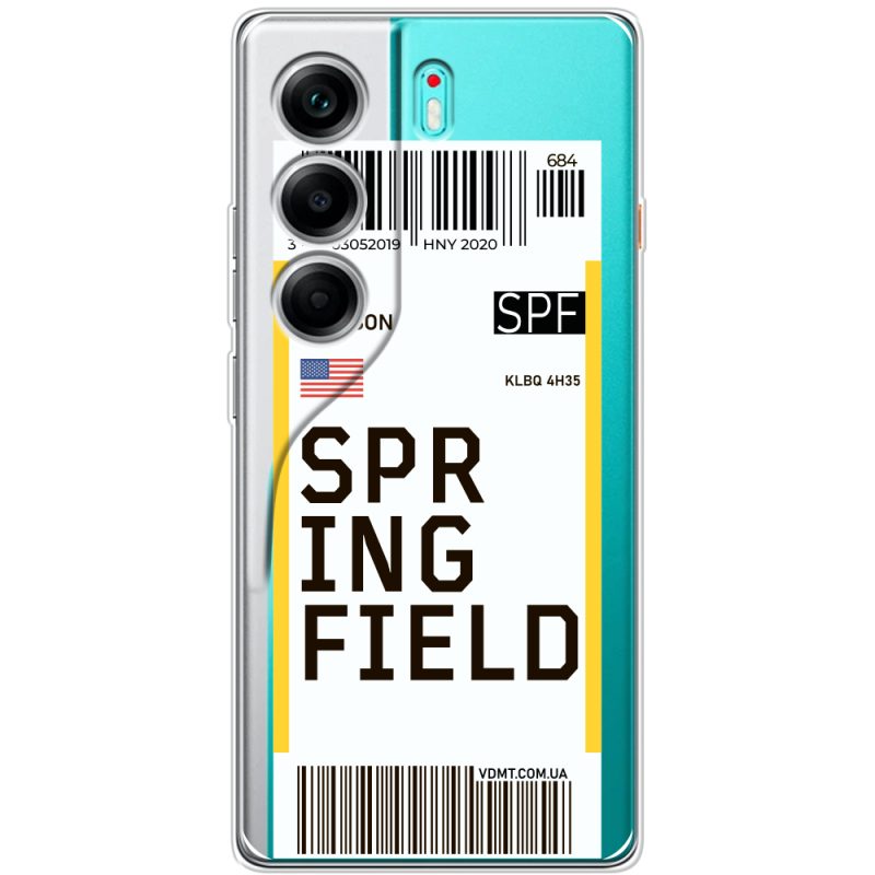 Прозорий чохол BoxFace Tecno Camon 40 Ticket Springfield