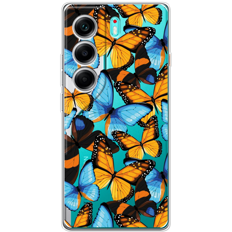 Прозорий чохол BoxFace Tecno Camon 40 Butterfly Morpho