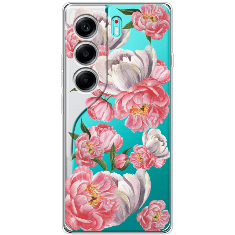 Прозорий чохол BoxFace Tecno Camon 40 Peony Watercolor Style