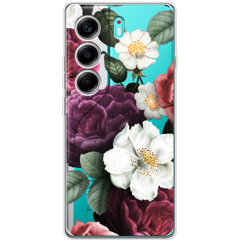 Прозорий чохол BoxFace Tecno Camon 40 Floral Dark Dreams