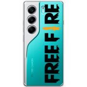 Прозорий чохол BoxFace Tecno Camon 40 Free Fire Black Logo