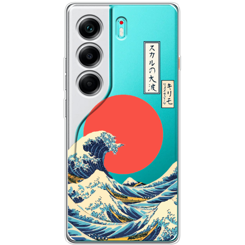 Прозорий чохол BoxFace Tecno Camon 40 Большая волна в Канагаве