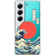 Прозорий чохол BoxFace Tecno Camon 40 Большая волна в Канагаве
