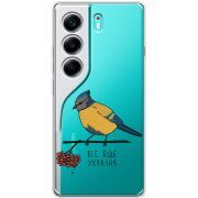 Прозорий чохол BoxFace Tecno Camon 40 Синиця і калина