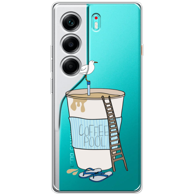 Прозорий чохол BoxFace Tecno Camon 40 Segull in Cofee Pool