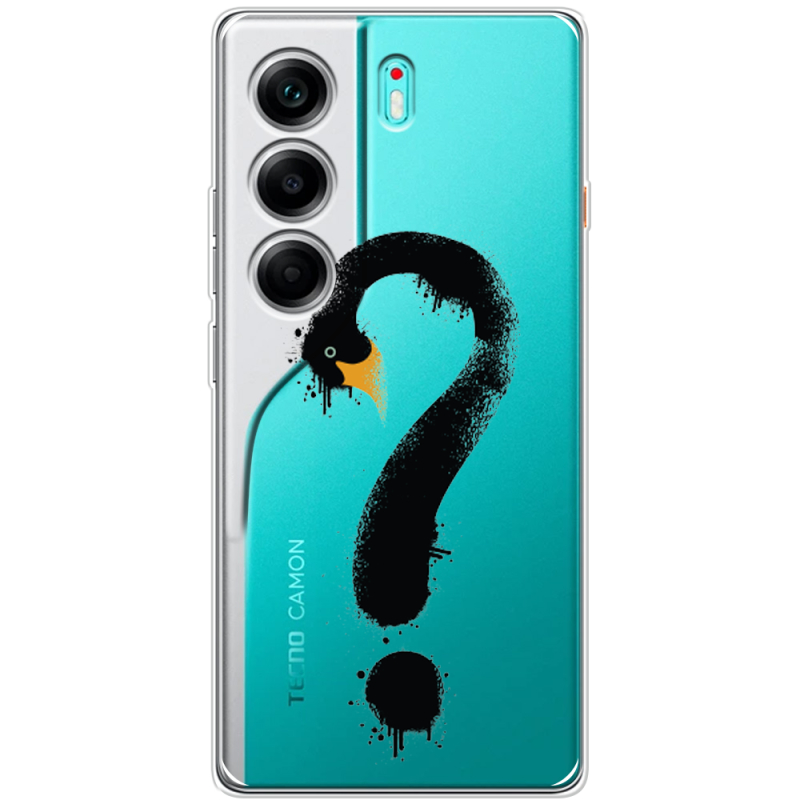Прозорий чохол BoxFace Tecno Camon 40 Swan question