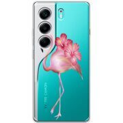 Прозорий чохол BoxFace Tecno Camon 40 Floral Flamingo