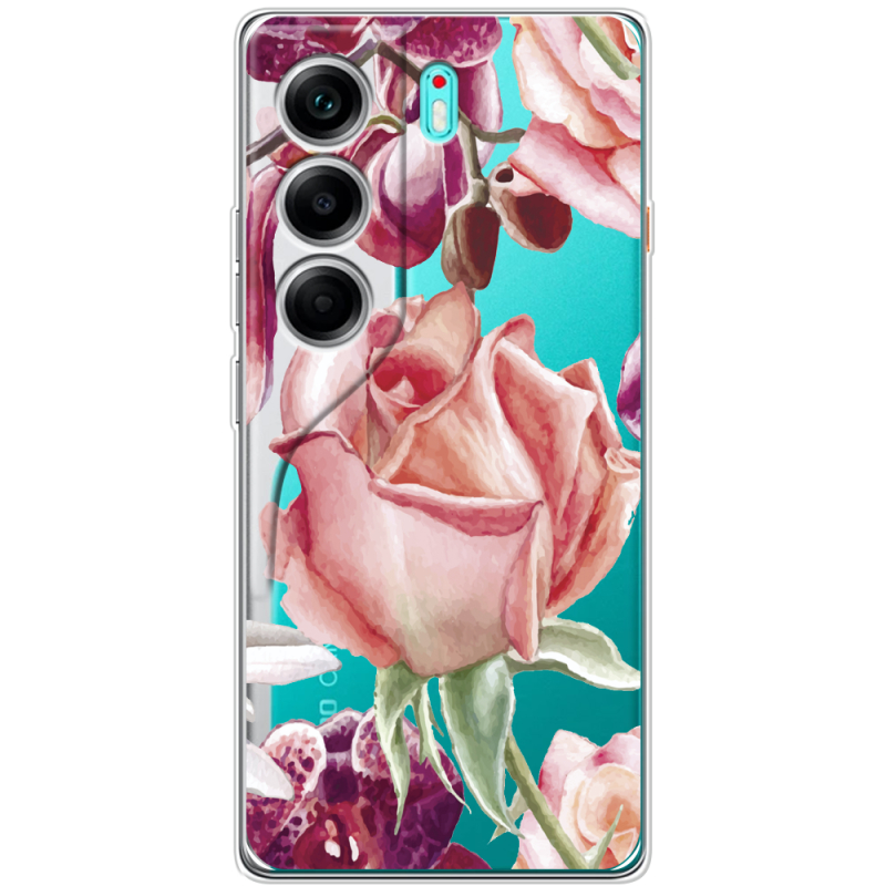 Прозорий чохол BoxFace Tecno Camon 40 Rose