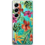 Прозорий чохол BoxFace Tecno Camon 40 Tropical Flowers