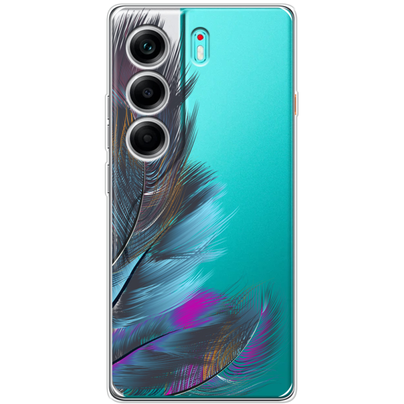 Прозорий чохол BoxFace Tecno Camon 40 Feathers