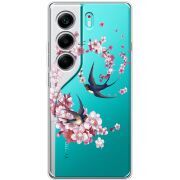 Чохол зі стразами Tecno Camon 40 Swallows and Bloom