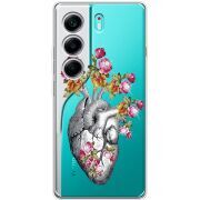 Чохол зі стразами Tecno Camon 40 Heart