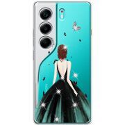 Чохол зі стразами Tecno Camon 40 Girl in the green dress