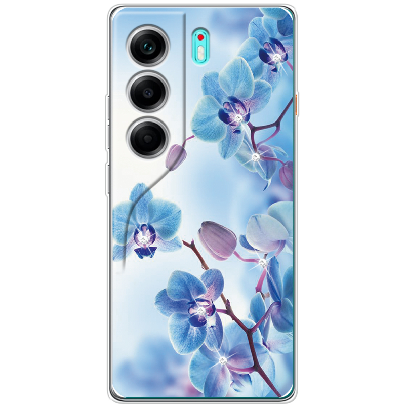 Чохол зі стразами Tecno Camon 40 Orchids