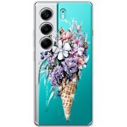 Чохол зі стразами Tecno Camon 40 Ice Cream Flowers