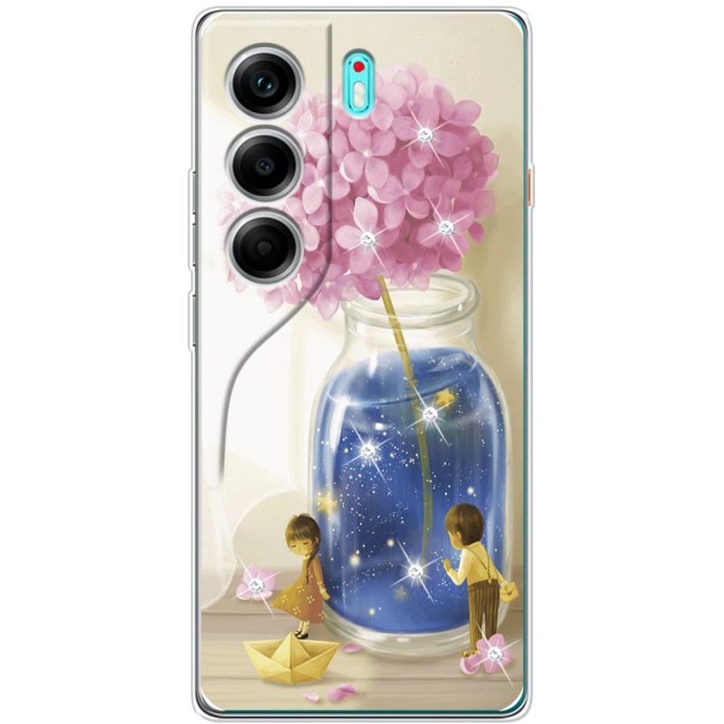Чохол зі стразами Tecno Camon 40 Little Boy and Girl