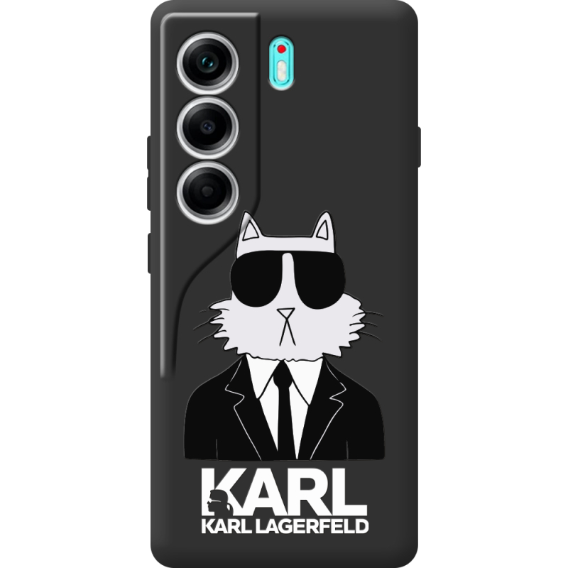 Чорний чохол BoxFace Tecno Camon 40 Cat in Black