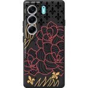 Чорний чохол BoxFace Tecno Camon 40 FranceFlowers