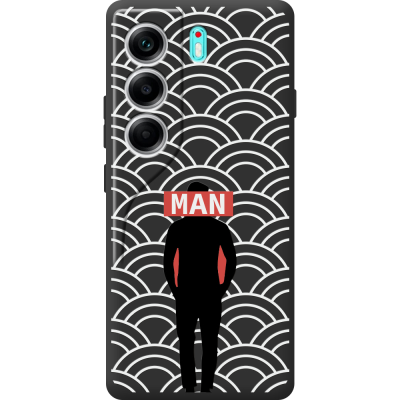 Чорний чохол BoxFace Tecno Camon 40 Man Pattern